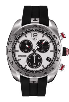 Tissot PRS 330 Quartz Chronograph 44 Stainless Steel / Silver / Rubber
